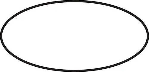 Schwarzer O-Ring in ovaler Form, geeignet für Dichtungsanwendungen. Produkt von Ideal Standard, optimiert für langlebige Abdichtungen.